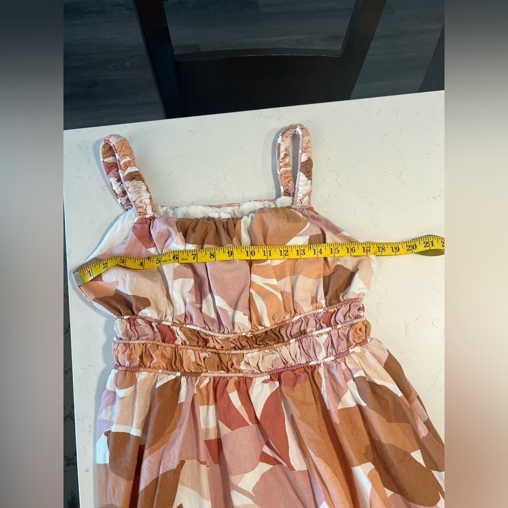 Girl In The Sun Spice Leaf Pattern Midi Dress Size L - Picture 11 of 15